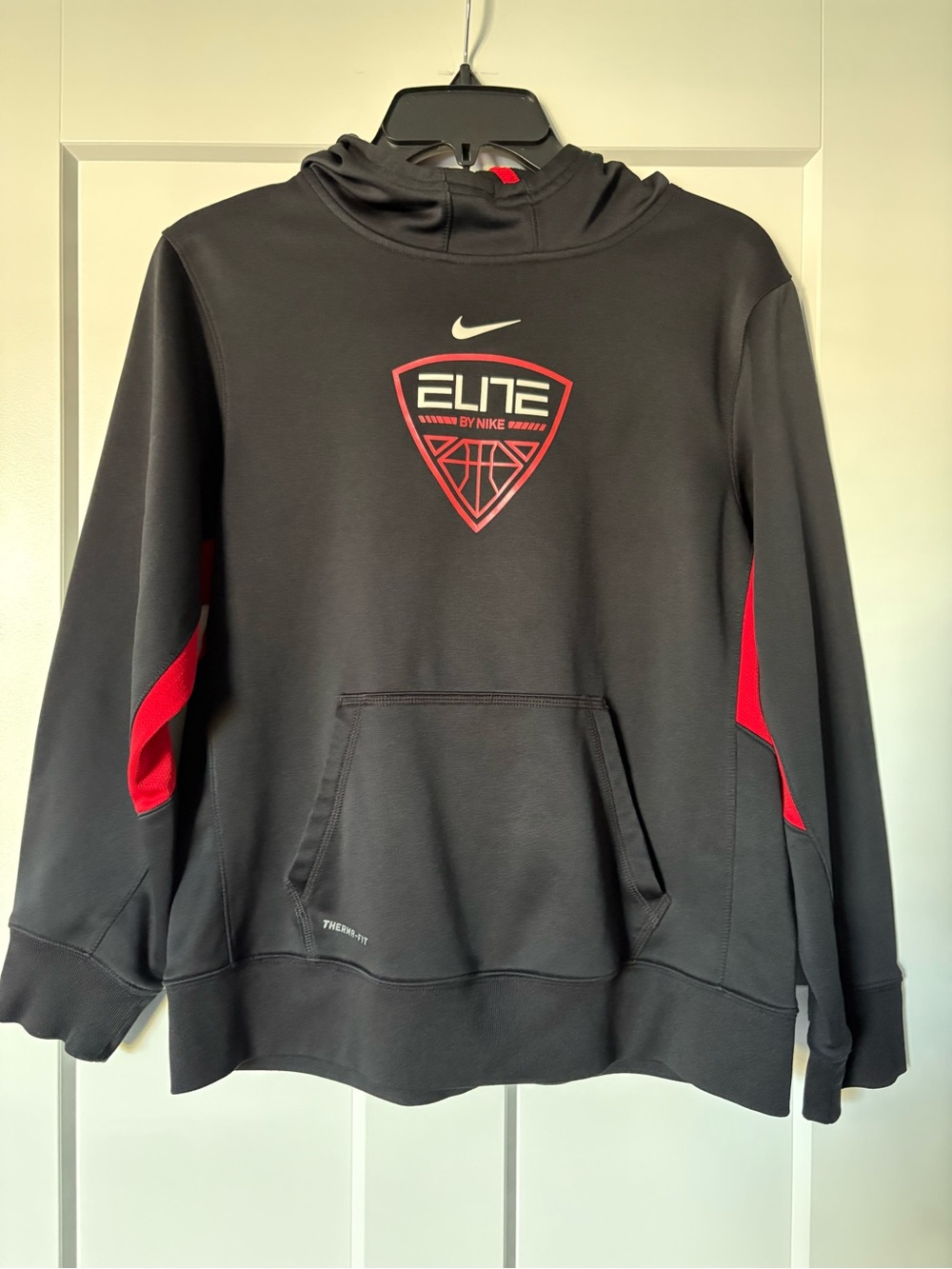 Nike Black & Red Kids Elite Pullover Hoodie